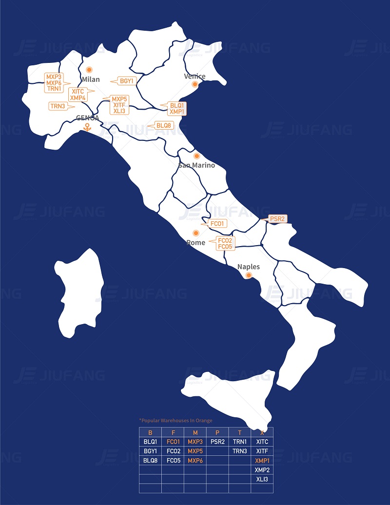 2025 Italy FBA Warehouse location